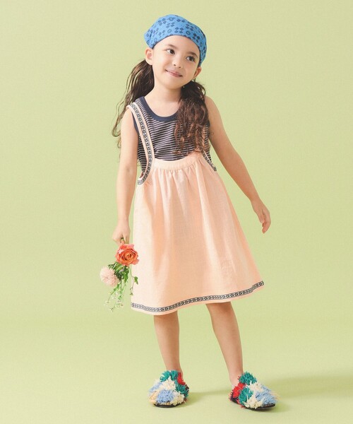 こども ビームス(コドモビームス)の「チロリアン ジャンパー スカート 2026SS(90~140cm)(スカート・キッズ・ピンク/ブラウン・140/130/120/110/100/90)」の1枚目の写真