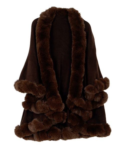 セール】フェイクファーケープコート（ポンチョ）｜KOBE LETTUCE