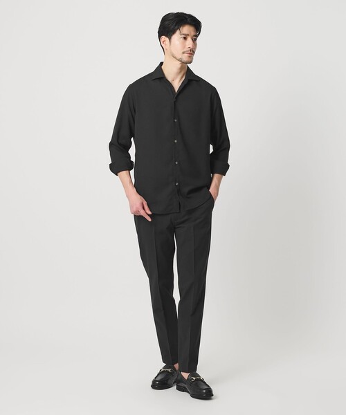 BEAUTY&YOUTH UNITED ARROWS(ビューティーアンドユースユナイテッドアローズ)の「【WEB限定 WARDROBE SMART】リネンライク ワイドカラー スキッパー シャツ(シャツ/ブラウス・メンズ・ブラック/コバルトブルー/ホワイト・S/M/L/XL)」の4枚目の写真