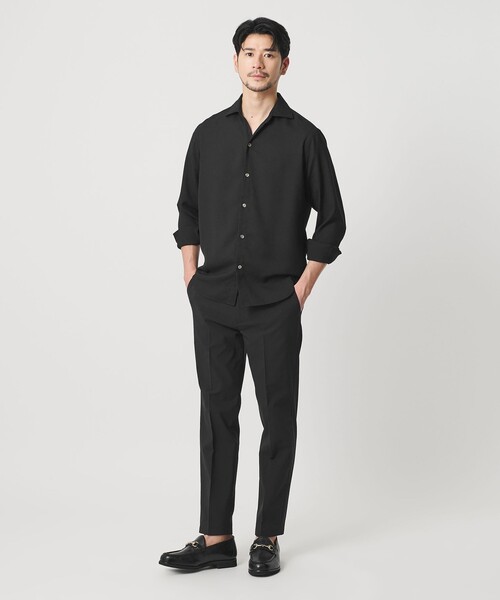 BEAUTY&YOUTH UNITED ARROWS(ビューティーアンドユースユナイテッドアローズ)の「【WEB限定 WARDROBE SMART】リネンライク ワイドカラー スキッパー シャツ(シャツ/ブラウス・メンズ・ブラック/コバルトブルー/ホワイト・S/M/L/XL)」の5枚目の写真