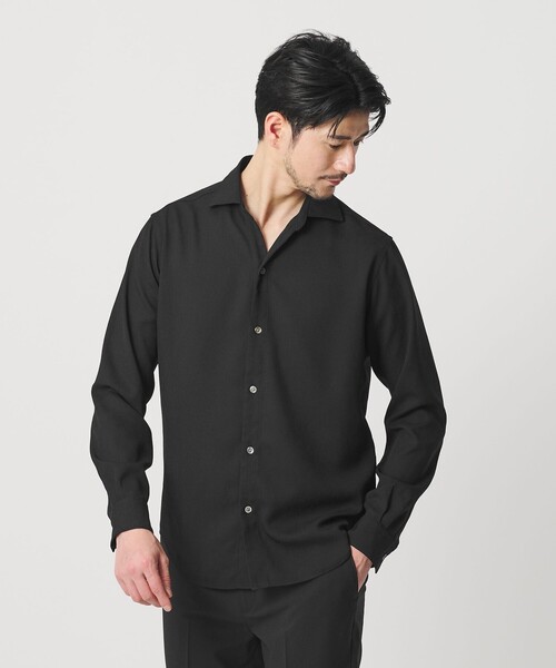 BEAUTY&YOUTH UNITED ARROWS(ビューティーアンドユースユナイテッドアローズ)の「【WEB限定 WARDROBE SMART】リネンライク ワイドカラー スキッパー シャツ(シャツ/ブラウス・メンズ・ブラック/コバルトブルー/ホワイト・S/M/L/XL)」の6枚目の写真