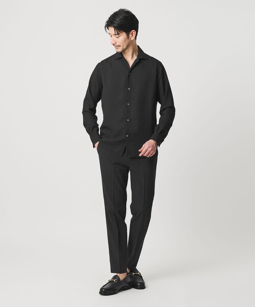 BEAUTY&YOUTH UNITED ARROWS(ビューティーアンドユースユナイテッドアローズ)の「【WEB限定 WARDROBE SMART】リネンライク ワイドカラー スキッパー シャツ(シャツ/ブラウス・メンズ・ブラック/コバルトブルー/ホワイト・S/M/L/XL)」の7枚目の写真
