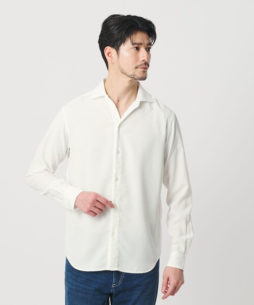 BEAUTY&YOUTH UNITED ARROWS(ビューティーアンドユースユナイテッドアローズ)の「【WEB限定 WARDROBE SMART】リネンライク ワイドカラー スキッパー シャツ(シャツ/ブラウス・メンズ・ブラック/コバルトブルー/ホワイト・S/M/L/XL)」の9枚目の写真