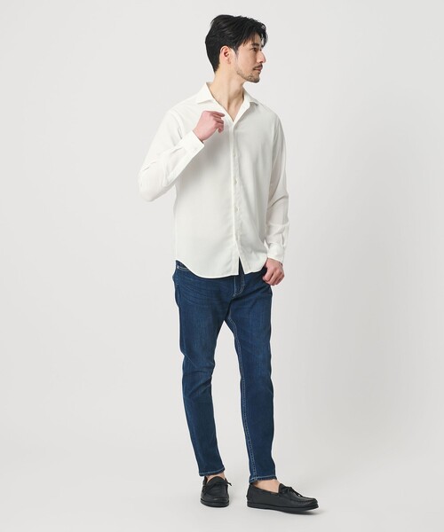 BEAUTY&YOUTH UNITED ARROWS(ビューティーアンドユースユナイテッドアローズ)の「【WEB限定 WARDROBE SMART】リネンライク ワイドカラー スキッパー シャツ(シャツ/ブラウス・メンズ・ブラック/コバルトブルー/ホワイト・S/M/L/XL)」の11枚目の写真