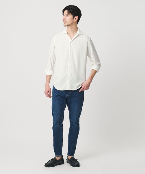 BEAUTY&YOUTH UNITED ARROWS(ビューティーアンドユースユナイテッドアローズ)の「【WEB限定 WARDROBE SMART】リネンライク ワイドカラー スキッパー シャツ(シャツ/ブラウス・メンズ・ブラック/コバルトブルー/ホワイト・S/M/L/XL)」の13枚目の写真