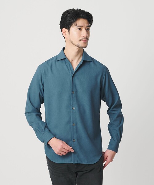 BEAUTY&YOUTH UNITED ARROWS(ビューティーアンドユースユナイテッドアローズ)の「【WEB限定 WARDROBE SMART】リネンライク ワイドカラー スキッパー シャツ(シャツ/ブラウス・メンズ・ブラック/コバルトブルー/ホワイト・S/M/L/XL)」の14枚目の写真