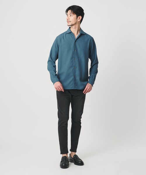 BEAUTY&YOUTH UNITED ARROWS(ビューティーアンドユースユナイテッドアローズ)の「【WEB限定 WARDROBE SMART】リネンライク ワイドカラー スキッパー シャツ(シャツ/ブラウス・メンズ・ブラック/コバルトブルー/ホワイト・S/M/L/XL)」の15枚目の写真