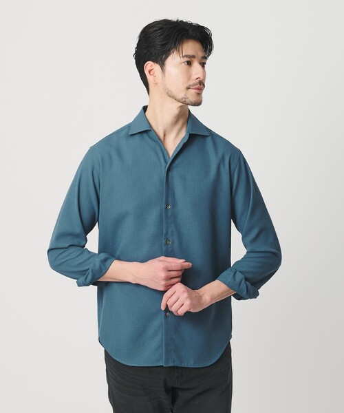 BEAUTY&YOUTH UNITED ARROWS(ビューティーアンドユースユナイテッドアローズ)の「【WEB限定 WARDROBE SMART】リネンライク ワイドカラー スキッパー シャツ(シャツ/ブラウス・メンズ・ブラック/コバルトブルー/ホワイト・S/M/L/XL)」の16枚目の写真