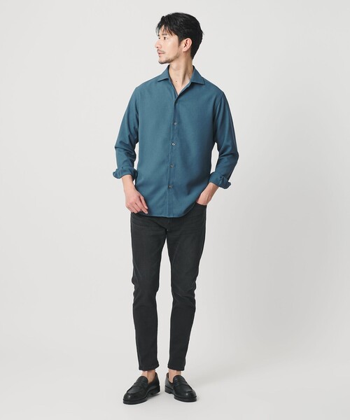 BEAUTY&YOUTH UNITED ARROWS(ビューティーアンドユースユナイテッドアローズ)の「【WEB限定 WARDROBE SMART】リネンライク ワイドカラー スキッパー シャツ(シャツ/ブラウス・メンズ・ブラック/コバルトブルー/ホワイト・S/M/L/XL)」の17枚目の写真