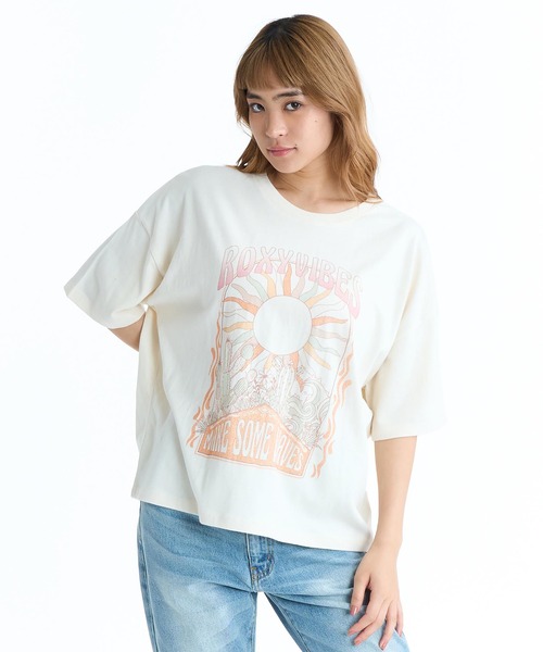 ROXY(ロキシー)の「ROXY/ロキシー 半袖 Tシャツ フロントプリント RST261087(Tシャツ/カットソー・レディース・ピンク/ブラック/アイボリー・M)」の4枚目の写真
