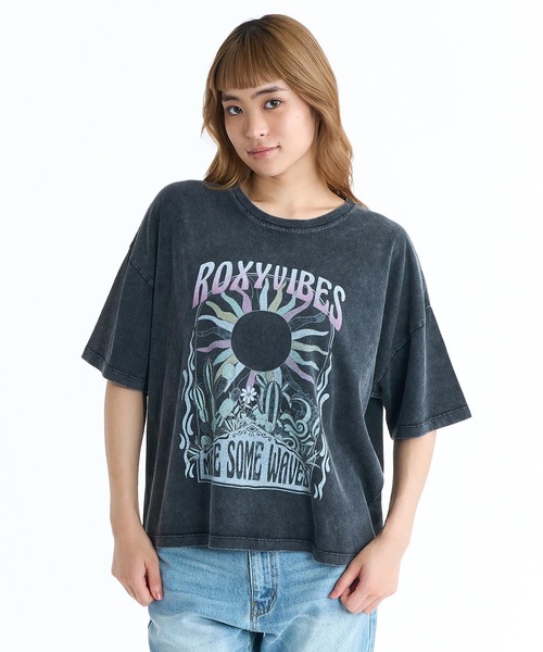 ROXY(ロキシー)の「ROXY/ロキシー 半袖 Tシャツ フロントプリント RST261087(Tシャツ/カットソー・レディース・ピンク/ブラック/アイボリー・M)」の6枚目の写真