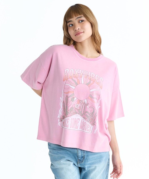 ROXY(ロキシー)の「ROXY/ロキシー 半袖 Tシャツ フロントプリント RST261087(Tシャツ/カットソー・レディース・ピンク/ブラック/アイボリー・M)」の11枚目の写真
