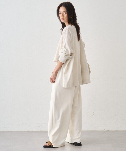 LOUNGEDRESS(ラウンジドレス)の「和紙天竺ニット(ニット/セーター・レディース・オフホワイト/チャコールグレー/ブラウン・FREE)」の6枚目の写真