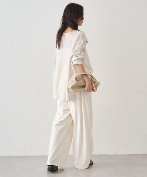 LOUNGEDRESS(ラウンジドレス)の「和紙天竺ニット(ニット/セーター・レディース・オフホワイト/チャコールグレー/ブラウン・FREE)」の7枚目の写真