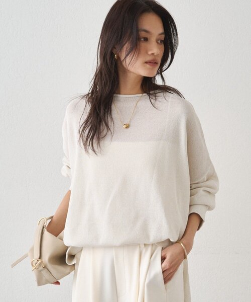 美品✨LoungeDress　和紙天竺ニット定価16500円　翌日発送可能 和紙天竺ニット（ニット/セーター）｜LOUNGEDRESS（ラウンジドレス）の