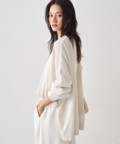 LOUNGEDRESS(ラウンジドレス)の「和紙天竺ニット(ニット/セーター・レディース・オフホワイト/チャコールグレー/ブラウン・FREE)」の10枚目の写真