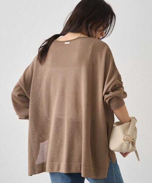 LOUNGEDRESS(ラウンジドレス)の「【JAPAN MADE】和紙天竺ニット(ニット/セーター・レディース・オフホワイト/チャコールグレー/ブラウン・FREE)」の8枚目の写真