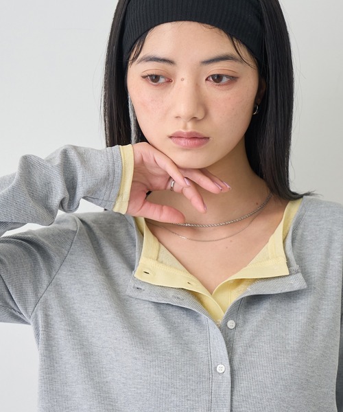 NOGLE(ノグル)の「【NOGLE/ノグル】レイヤードバイカラーカーディガン(カーディガン/ボレロ・レディース・レッド/ネイビー/チャコールグレー/グレー・FREE)」の9枚目の写真