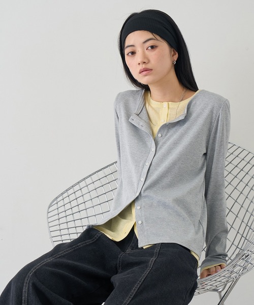 NOGLE(ノグル)の「【NOGLE/ノグル】レイヤードバイカラーカーディガン(カーディガン/ボレロ・レディース・レッド/ネイビー/チャコールグレー/グレー・FREE)」の15枚目の写真