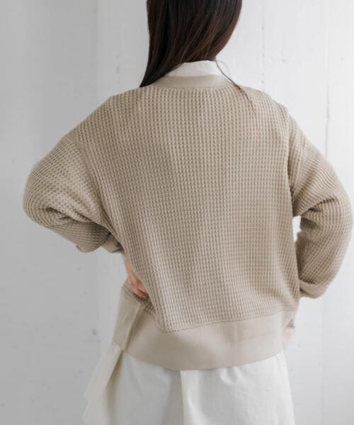 FORK&SPOON（フォークアンドスプーン）の「FORK&SPOON　ワッフルカーディガン（カーディガン/ボレロ・レディース・ベージュ/ミント/ネイビー・1）」の17枚目の写真