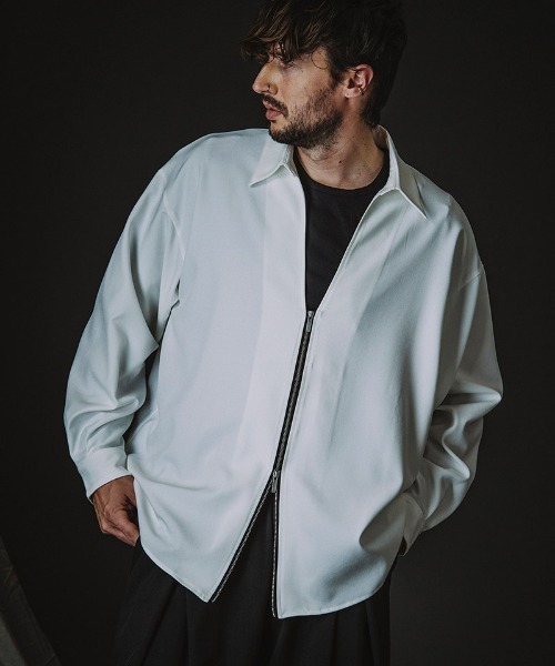NO ID.(ノーアイディ)の「ms6409-V-N ZIP BIG-SH シャツ(458006-420S)(シャツ/ブラウス・メンズ・グレー/ブラック/ホワイト・ONE SIZE)」の1枚目の写真