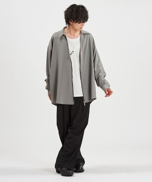 NO ID.(ノーアイディ)の「ms6409-V-N ZIP BIG-SH シャツ(458006-420S)(シャツ/ブラウス・メンズ・グレー/ブラック/ホワイト・ONE SIZE)」の16枚目の写真