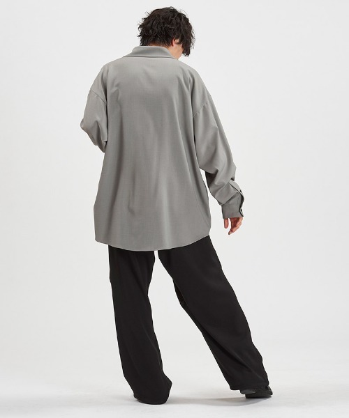 NO ID.(ノーアイディ)の「ms6409-V-N ZIP BIG-SH シャツ(458006-420S)(シャツ/ブラウス・メンズ・グレー/ブラック/ホワイト・ONE SIZE)」の18枚目の写真