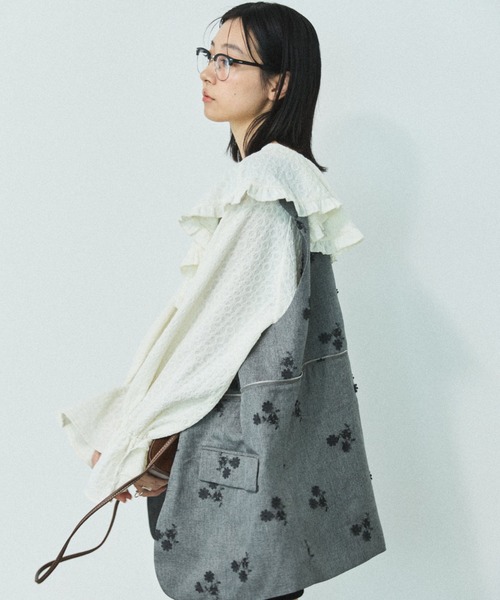 MIRROR STOKE(ミラーストーク)の「【ZOZO限定】FRILL COLLAR MULCH WAY BLOUSE/フリルカラーマルチウェイブラウス(シャツ/ブラウス・レディース・イエロー/アイボリー・MEDIUM)」の12枚目の写真