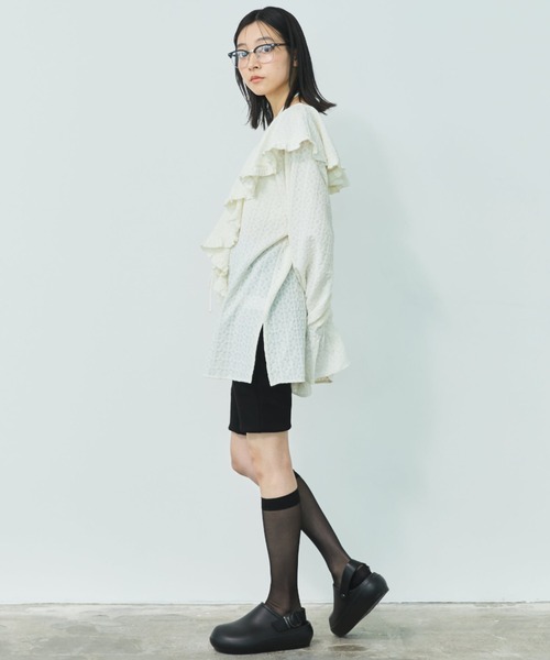 MIRROR STOKE(ミラーストーク)の「【ZOZO限定】FRILL COLLAR MULCH WAY BLOUSE/フリルカラーマルチウェイブラウス(シャツ/ブラウス・レディース・イエロー/アイボリー・MEDIUM)」の7枚目の写真
