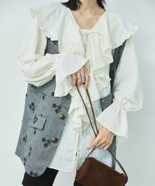 MIRROR STOKE(ミラーストーク)の「【ZOZO限定】FRILL COLLAR MULCH WAY BLOUSE/フリルカラーマルチウェイブラウス(シャツ/ブラウス・レディース・イエロー/アイボリー・MEDIUM)」の15枚目の写真