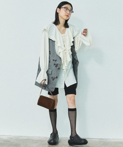MIRROR STOKE(ミラーストーク)の「【ZOZO限定】FRILL COLLAR MULCH WAY BLOUSE/フリルカラーマルチウェイブラウス(シャツ/ブラウス・レディース・イエロー/アイボリー・MEDIUM)」の22枚目の写真