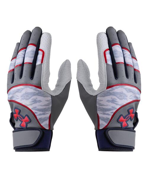 UNDER ARMOUR(アンダーアーマー)の「UAアンディナイアブル プロ バッティンググローブ(ベースボール/メンズ)(手袋・メンズ・グレー・S/XL/M/L)」の1枚目の写真