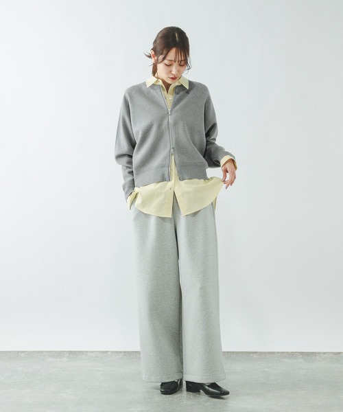 GLOBAL WORK(グローバルワーク)の「スウェットライクジップカーディガン/642682(カーディガン/ボレロ・レディース・ライトグレー/ブラウン/グレイッシュベージュ/ブラック・MEDIUM/LARGE)」の9枚目の写真