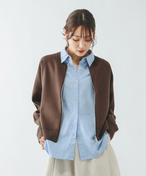 GLOBAL WORK(グローバルワーク)の「スウェットライクジップカーディガン/642682(カーディガン/ボレロ・レディース・ライトグレー/ブラウン/グレイッシュベージュ/ブラック・MEDIUM/LARGE)」の17枚目の写真