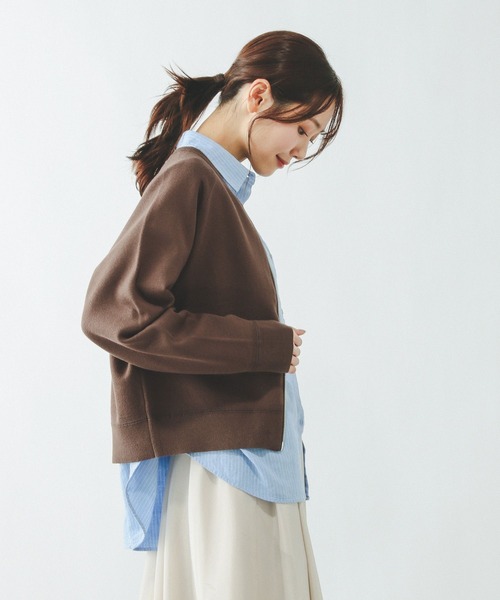 GLOBAL WORK(グローバルワーク)の「スウェットライクジップカーディガン/642682(カーディガン/ボレロ・レディース・ライトグレー/ブラウン/グレイッシュベージュ/ブラック・MEDIUM/LARGE)」の18枚目の写真