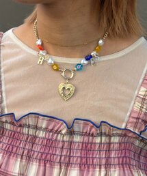 HELLO.SANFRANCISCO（ハローサンフランシスコ）の「【HELLO.SANFRANCISCO/ハローサンフランシスコ】イニシャルチャームフラワービーズネックレス（ネックレス）」