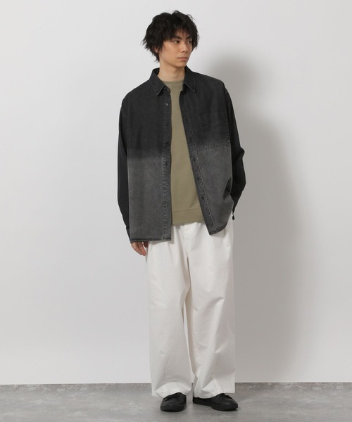 LAKOLE（ラコレ）の「カットスラブプルオーバー / 639483（Tシャツ/カットソー・メンズ・ブラック/ホワイト/セージグリーン・MEDIUM/LARGE）」の13枚目の写真