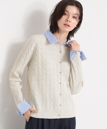 THE SHOP TK  | 衿付ケーブルニット(ニット/セーター)