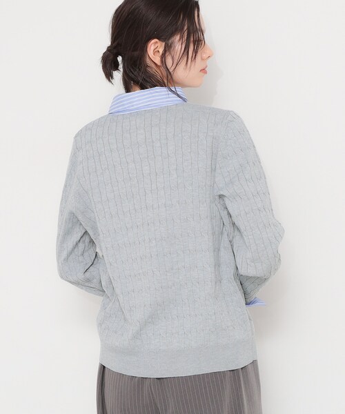 THE SHOP TK （ザ ショップ ティーケー ）の「衿付ケーブルニット（ニット/セーター・レディース・ネイビー/アイボリー/グレー・13/12）」の9枚目の写真