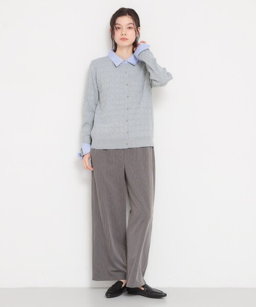 THE SHOP TK （ザ ショップ ティーケー ）の「衿付ケーブルニット（ニット/セーター・レディース・ネイビー/アイボリー/グレー・13/12）」の10枚目の写真