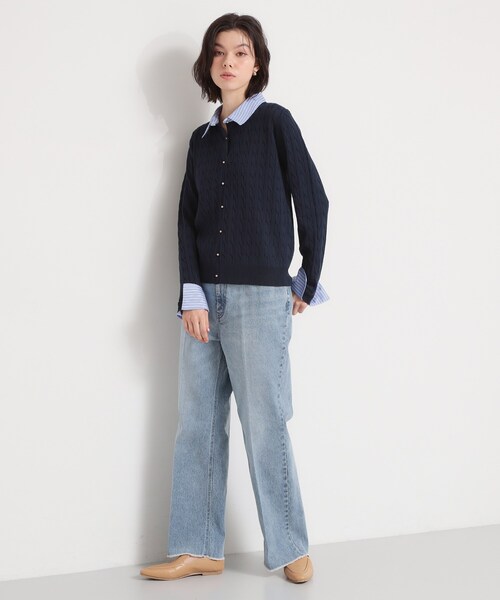 THE SHOP TK （ザ ショップ ティーケー ）の「衿付ケーブルニット（ニット/セーター・レディース・ネイビー/アイボリー/グレー・13/12）」の14枚目の写真