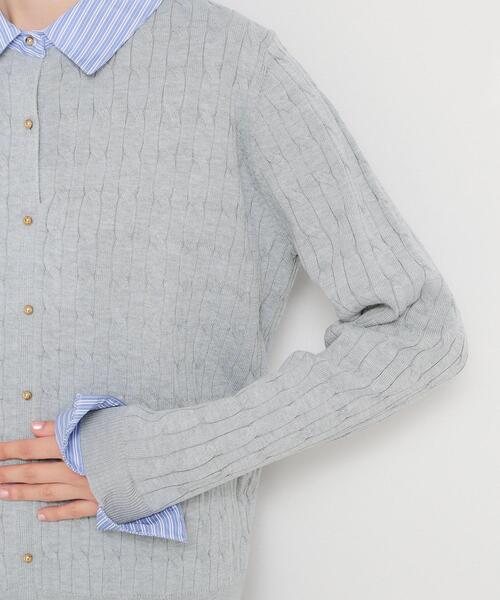 THE SHOP TK （ザ ショップ ティーケー ）の「衿付ケーブルニット（ニット/セーター・レディース・ネイビー/アイボリー/グレー・13/12）」の20枚目の写真