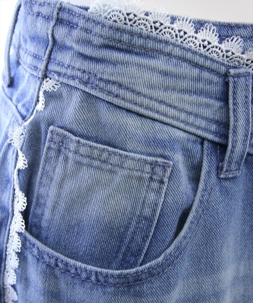 clear（クリア）の「サイドレースワイドデニムパンツ[カジュアル 着回し抜群 大人 ガーリー]≪新作≫（デニムパンツ・レディース・ライトブルー/ブルー・M/S/PS）」の19枚目の写真