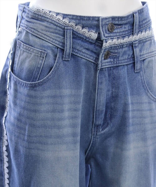 clear（クリア）の「サイドレースワイドデニムパンツ[カジュアル 着回し抜群 大人 ガーリー]≪新作≫（デニムパンツ・レディース・ライトブルー/ブルー・M/S/PS）」の18枚目の写真