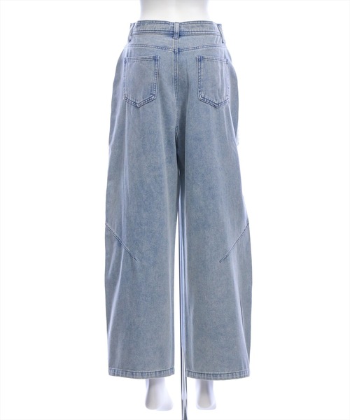 clear（クリア）の「サイドレースワイドデニムパンツ[カジュアル 着回し抜群 大人 ガーリー]≪新作≫（デニムパンツ・レディース・ライトブルー/ブルー・M/S/PS）」の12枚目の写真