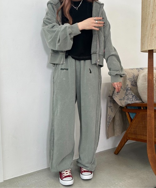 DOUBLE NAME（ダブルネーム）の「【m:rex】ミニ恐竜刺しゅうスウェットパンツ（スウェットパンツ・レディース・カーキ/グレー・FREE）」の7枚目の写真