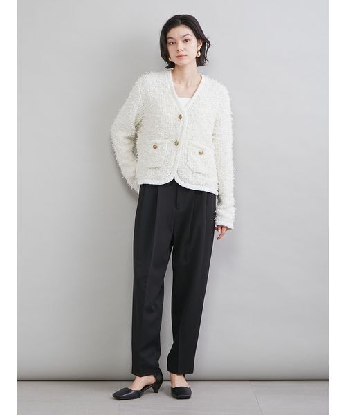 Mila Owen（ミラオーウェン）の「ニットツイードジャケット（ノーカラージャケット・レディース・イエロー/ベージュ/ブルー/アイボリー・1/0）」の15枚目の写真