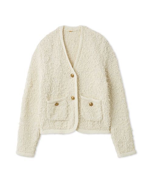 Mila Owen（ミラオーウェン）の「ニットツイードジャケット（ノーカラージャケット・レディース・イエロー/ベージュ/ブルー/アイボリー・1/0）」の17枚目の写真