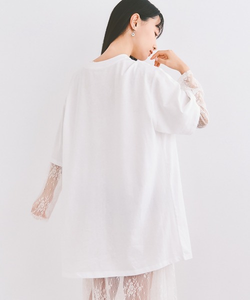 COLORME(カラーミー)の「【セット】Tシャツ&シアーレースワンピース(ワンピース・レディース・ホワイト/ブラック・FREE)」の9枚目の写真