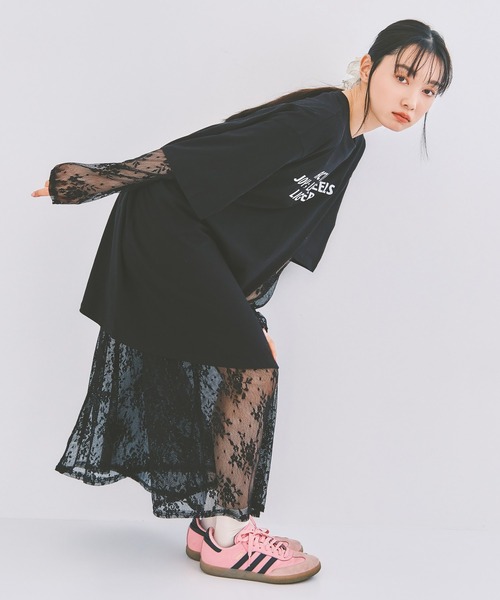 COLORME(カラーミー)の「【セット】Tシャツ&シアーレースワンピース(ワンピース・レディース・ホワイト/ブラック・FREE)」の13枚目の写真